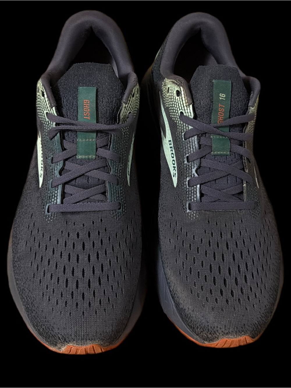 Brooks Ghost 16 Mens size 11 Running Shoes Blackened Pearl/June Bug Green - Picture 5 of 12